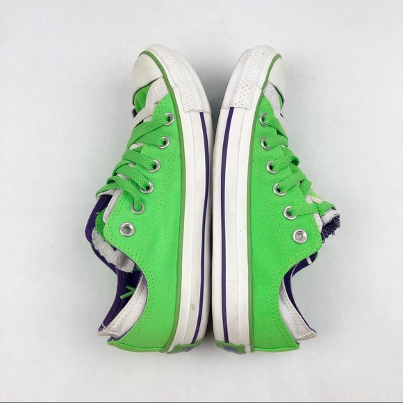 CONVERSE Neon Green Double Tongue Unisex Sneakers - Picture 5 of 12